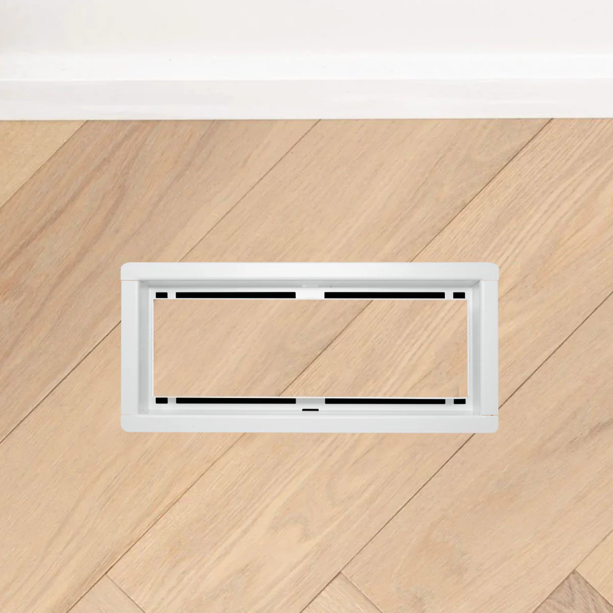 DAVENTE Magnetic Matte White Top Flush Mount Floor Vent, 4" x 10" Duct Opening - Image 2